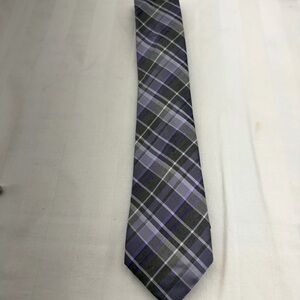 Calvin Klein Purple and Gray Plaid Tie